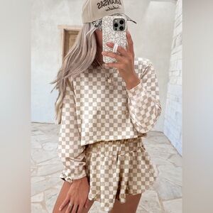 Checkered skort set